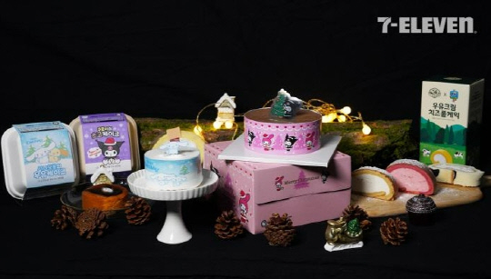 세븐일레븐의 '산리오 캐릭터즈 케이크' 연말 시즌 상품. 세븐일레븐 제공.